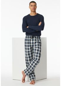Pyjamahose Schiesser "Mix + Relax", Herren, Gr. 54, N-Gr, bunt (913, multicolor 2), Web, Obermaterial: 100% Baumwolle, bequem lang, Hosen Pyjamahose, funktionale Knopfleiste, Bindeband, seitliche Taschen