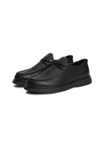 Schn&uuml;rschuh Tommy Hilfiger "COMFORT LEATHER MOC TOE SHOE", Herren, Gr. 43, schwarz, Leder, Schuhe Schn&uuml;rschuh, Halbschuh mit angesagter Mokassin-Naht