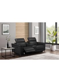 2-Sitzer OTTO HOME "LUND, Naturleder, Kinosofa, Relaxfunktion, TV-Sessel, man./elektrisch", schwarz, B:195cm H:97cm T:99cm, 100% Echtleder - Kunstleder 100% Polyurethan, Sofas, 2-Sitzer, elektr. mit USB-A, Kopfteilverstellung, Getr&auml;nhalter u. Staufach