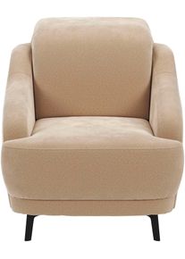 Sit & More Sessel SIT & MORE "Blues", braun (macciato), B:87cm H:93cm T:104cm, 100% Polyester, Sessel, Sessel, mit Metallf&uuml;&szlig;en, schwarz-matt