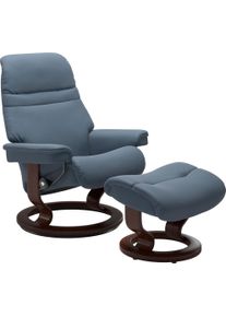 Relaxsessel stressless "Sunrise", blau (sparrow blau paloma), B:88cm H:103cm T:78cm, Leder BATICK: BATICK ist ein leicht korrigiertes, durchgef&auml;rbtes und genarbtes M&ouml;belleder, bei dem die meisten Unebenheiten und Spuren in der Regel entfernt wurden.;Leder PALOMA: PALOMA ist ein durchgef&auml;rbtes Semianilin-M&ouml;belleder mit nat&uuml;rlicher Narbung.;ROHLEDER Stoff Q2 FARON: Ein fester zuverl&auml;ssiger Boucl&eacute; mi