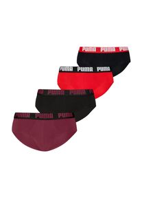 Slip Puma "Puma MEN EVERYDAY BASIC BRIEF", Herren, Gr. L, bunt (rot, schwarz combo), Obermaterial: 95% Baumwolle, 5% Elasthan, Unterhosen Slip