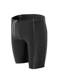 Badehose AQUARTI "Badehose Aquarti Herren Lange Badehose mit Kontrast-Paspel Jammer", Herren, Gr. M, N-Gr, schwarz (schwarz, grau), Obermaterial: 80% Polyamid PA. 20% Elasthan EL., Badehosen Badehose
