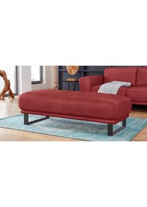 Hocker W.Schillig "montanaa", rot (ruby rot z59), B:141cm H:42cm T:61cm, Hocker, Hocker, mit Metallkufen in Schwarz pulverbeschichtet, Breite 141 cm