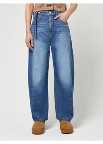 Loose-fit-Jeans Gang "94SARINA SEAM", Damen, Gr. 27, N-Gr, blau (authell midblau), Denim/Jeans, Obermaterial: 100% Baumwolle, weit lang, Jeans Loose-fit-Jeans, mit Teilungsnaht vorn und Denim G&uuml;rtel zum Kn&ouml;pfen