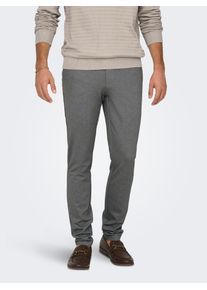 Only & Sons Chinos ONLY & SONS "ONSMARK SLIM DITSY 020934 PANT NOOS", Herren, Gr. 30, L&auml;nge 34, grau (silber lining detail:mgm), Web, Obermaterial: 64% Viskose, 31% Polyester, 5% Elasthan, unifarben, slim fit lang, Hosen Chinos, Viskosemischung, slim fit