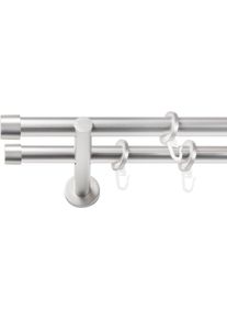 Gardinenstange SN DECO GROUP, chrom matt, B/L: 120cm &Oslash; 19mm, 2 l&auml;ufig, Gardinenstangen, Gardinenstange