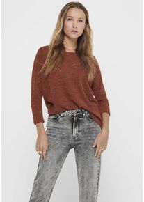 3/4-Arm-Shirt Only "ONLALBA 3/4 TOP JRS NOOS", Damen, Gr. XS, picante, Feinstrick, Obermaterial: 95% Polyester, 5% Elasthan, unifarben, l&auml;ssig geschnitten h&uuml;ftbedeckend, U-Boot-Ausschnitt, Shirts 3/4-Arm-Shirt