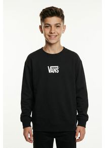 Sweatshirt Vans "STRETCH LOGO CREW", Jungen, Gr. 2, schwarz (schwarz, wei&szlig;), Obermaterial: 56% Baumwolle, 44% Polyester, normal, Rundhals, angesetztes B&uuml;ndchen, Sweatshirts Sweatshirt