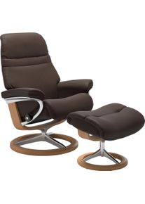 Relaxsessel stressless "Sunrise", braun (braun batick), B:79cm H:103cm T:73cm, Leder BATICK: BATICK ist ein leicht korrigiertes, durchgef&auml;rbtes und genarbtes M&ouml;belleder, bei dem die meisten Unebenheiten und Spuren in der Regel entfernt wurden.;Leder PALOMA: PALOMA ist ein durchgef&auml;rbtes Semianilin-M&ouml;belleder mit nat&uuml;rlicher Narbung.;ROHLEDER Stoff Q2 FARON: Ein fester zuverl&auml;ssiger Boucl&eacute; mit eine