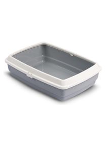 Barry King Toilette otwarta HANDY mit Rahmen dla kota, grau, 42x33x14cm (Katzenklo offen), Katzenklo