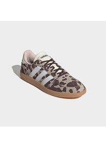 Sneaker adidas Sportswear "BREAKNET SLEEK", Damen, Gr. 41, braun (sanftes wei&szlig;, ftwr wei&szlig;, core schwarz), Leder, Synthetik, Schuhe Sneaker, inspiriert vom Design des adidas handball spezial