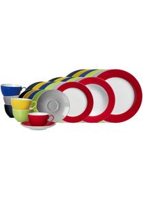 Ritzenhoff & Breker Geschirr-Set RITZENHOFF & BREKER "Kombiservice Doppio 30er Set bunt", bunt, 30, Porzellan, Geschirr-Sets, Geschirr-Set, Sp&uuml;lmaschinenfest, Mikrowellensicher