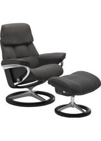 Relaxsessel stressless "Ruby", grau (rock paloma), B:76cm H:100cm T:75cm, Leder PALOMA: durchgef&auml;rbtes Semianilin-M&ouml;belleder;Leder BATICK: durchgef&auml;rbtes und genarbtes M&ouml;belleder, Sessel, Relaxsessel, mit Signature Base, Gr&ouml;&szlig;e S, Gestell Eiche, Wenge, Braun & Schwarz