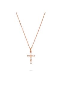 Kette mit Anh&auml;nger Tamaris "Cross, Kreuz", ros&eacute;goldfarben, Halsketten, Damen, Edelstahl, L: 47 B: 0,4mm, Kette mit Anh&auml;nger, B:0,4mm