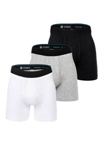 Boxershorts Stance "Boxershort Boxer Brief 3er Pack", Herren, Gr. XL, bunt (schwarz, wei&szlig;, grau), Obermaterial: 47% Baumwolle CO. 47% Modal CMD. 6% Elasthan EL., Unterhosen Boxershorts