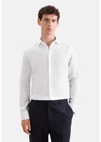 Businesshemd Seidensticker "Schwarze Rose", Herren, Gr. XL (44), verl&auml;ngerte &Auml;rmell&auml;ngen, wei&szlig;, Hemden Businesshemd, Slim 1/1 Extra lang Kentkragen Struktur