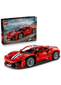 Konstruktionsspielsteine Lego "Ferrari 488 Pista Auto (42235), Lego Technic", rot (bunt), Spielbausteine, Kinder, Kunststoff, Konstruktionsspielsteine, Made in Europe