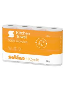 Satino by Wepa K&uuml;chenrollen Satino HiCycle 3-lagig 4x64 Blatt, Haushaltspapier, Weiss