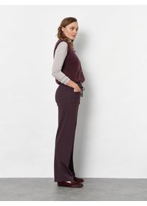 Stoffhose Toni "Sue Wide", Damen, Gr. 23, K-Gr, braun (wine), Web, Obermaterial: 48% Polyamid, 42% Viskose, 10% Elasthan, unifarben, lang, Hosen Stoffhose, mit Gummizug und Stretch