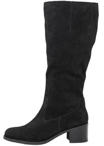 Weitschaftstiefel, Damen, Gr. 39, XXL-Schaft, schwarz, Leder, Veloursleder, Schuhe Weitschaftstiefel