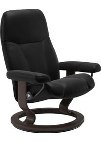 Relaxsessel stressless "Consul", schwarz (schwarz batick), B:72cm H:94cm T:70cm, Leder BATICK: BATICK ist ein leicht korrigiertes, durchgef&auml;rbtes und genarbtes M&ouml;belleder, bei dem die meisten Unebenheiten und Spuren in der Regel entfernt wurden.;Leder PALOMA: PALOMA ist ein durchgef&auml;rbtes Semianilin-M&ouml;belleder mit nat&uuml;rlicher Narbung.;ROHLEDER Stoff Q2 FARON: Ein fester zuverl&auml;ssiger Boucl&eacute; mit ei