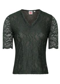 Spieth & Wensky Shirtbluse SPIETH & WENSKY "Arktis", Damen, Gr. 40, d,gr&uuml;n, Obermaterial: 90% Polyamid PA. 10% Elasthan EL., gebl&uuml;mt, skinny fit, V-Ausschnitt, Blusen Shirtbluse, in taillierter Form