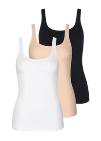 Achseltop LISCA "3er Pack Damen Tr&auml;gerhemd Kaia", Damen, Gr. XXL, N-Gr, bunt (schwarz, nude, wei&szlig;), Obermaterial: 90% Baumwolle CO. 10% Elasthan EL., Unterhemden Achseltop