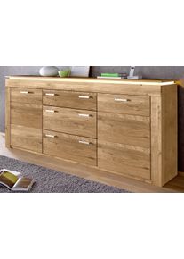 Sideboard VOGL M&Ouml;BELFABRIK, braun (wildeiche teilmassiv), B:222cm H:95,5cm T:40cm, Sideboards, Sideboard, Breite 222 cm
