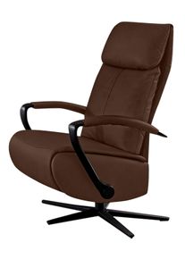 Relaxsessel W.Schillig "rumbaa", braun (chocolate s37), B:73cm H:115cm T:84cm, Stoff S37 (100% Polyester): Luxus-Microfaser in Lederoptik, Sessel, Relaxsessel, wahlweise mit Doppelmotor, in Gr&ouml;&szlig;en S, M & L, mit 5-Sternfu&szlig;