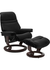 Fu&szlig;hocker stressless "Sunrise", schwarz (schwarz paloma), B:57cm H:39cm T:40cm, Leder BATICK: BATICK ist ein leicht korrigiertes, durchgef&auml;rbtes und genarbtes M&ouml;belleder, bei dem die meisten Unebenheiten und Spuren in der Regel entfernt wurden.;Leder PALOMA: PALOMA ist ein durchgef&auml;rbtes Semianilin-M&ouml;belleder mit nat&uuml;rlicher Narbung.;ROHLEDER Stoff Q2 FARON: Ein fester zuverl&auml;ssiger Boucl&eacute; mit ein
