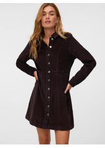 V&eacute;ro Moda Cordkleid VERO MODA "VMDAISY LS SHORT CORD DRESS NOOS", Damen, Gr. L, N-Gr, chocolate torte, Cord, Obermaterial: 100% Baumwolle, unifarben, kurz, Kleider Cordkleid, Baumwolle, Cord