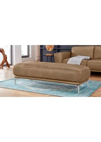 Hocker W.Schillig "montanaa", braun (fango z69), B:141cm H:42cm T:61cm, Hocker, Hocker, mit Metallf&uuml;&szlig;en in Chrom gl&auml;nzend, Breite 141 cm
