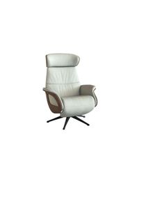Relaxsessel FLEXLUX "Clement elektrischer Funktionsessel", wei&szlig; (warm wei&szlig;), B:81cm H:111cm T:90cm, Sessel, Relaxsessel, Gr&ouml;&szlig;e M, R&uuml;cken & Fu&szlig;teil elektrisch, Akku, Arml. Walnuss, Fu&szlig; schwarz