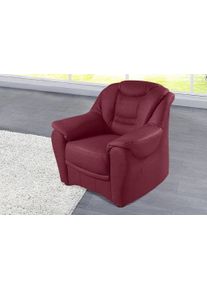 Sit & More Sessel SIT & MORE "Bansin", rot (bordeaux), B:98cm H:94cm T:95cm, Luxus-Microfaser ALTARA NUBUCK (100% Polyester);SOFTLUX-Kunstleder;NaturLEDER (echtes Rindsleder)/Korpus SOFTLUX-Kunstleder, Sessel, Sessel