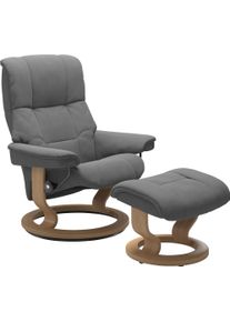 Fu&szlig;hocker stressless "Mayfair", grau (dunkelgrau dinamica), B:55cm H:38cm T:39cm, Leder BATICK: BATICK ist ein leicht korrigiertes, durchgef&auml;rbtes und genarbtes M&ouml;belleder, bei dem die meisten Unebenheiten und Spuren in der Regel entfernt wurden.;Leder PALOMA: PALOMA ist ein durchgef&auml;rbtes Semianilin-M&ouml;belleder mit nat&uuml;rlicher Narbung.;ROHLEDER Stoff Q2 FARON: Ein fester zuverl&auml;ssiger Boucl&eacute; mit e