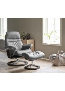 Relaxsessel stressless "Sunrise", grau (grau batick), B:83cm H:105cm T:74cm, Leder BATICK: BATICK ist ein leicht korrigiertes, durchgef&auml;rbtes und genarbtes M&ouml;belleder, bei dem die meisten Unebenheiten und Spuren in der Regel entfernt wurden.;Leder PALOMA: PALOMA ist ein durchgef&auml;rbtes Semianilin-M&ouml;belleder mit nat&uuml;rlicher Narbung.;ROHLEDER Stoff Q2 FARON: Ein fester zuverl&auml;ssiger Boucl&eacute; mit einem 