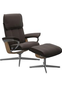 Relaxsessel stressless "Admiral", braun (braun batick), B:84cm H:100cm T:73cm, Leder BATICK: BATICK ist ein leicht korrigiertes, durchgef&auml;rbtes und genarbtes M&ouml;belleder, bei dem die meisten Unebenheiten und Spuren in der Regel entfernt wurden., Sessel, Relaxsessel, mit Cross Base, Gr&ouml;&szlig;e M & L, Holzakzent Eiche
