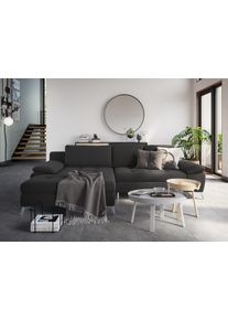 Sit & More Ecksofa SIT & MORE "Latigo L-Form", grau (dunkelgrau), B:290cm T:163cm, Sofas, Ecksofa, mit Mega-Recamiere, wahlweise mit Schlaffunktion und Bettkasten