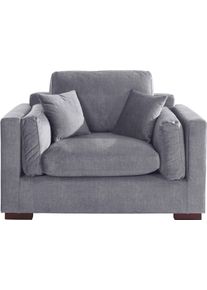 Loveseat Home Affaire "Fresh Pond Sessel", grau, B:140cm H:95cm T:96cm, 100% Polyester, Sessel, Loveseat, weicher Sitzkomfort, incl. Zierkissen, B/T/H: 140/96/95 cm