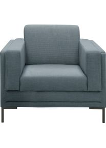 Sessel "LOOKS VII", blau (petrol), B:97cm H:82cm T:90cm, 100% Polyester, LOOKS by Wolfgang Joop, Sessel, Sessel, klare Linien, edles Design