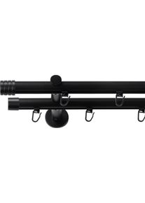 Gardinenstange SN DECO GROUP, schwarz, B/L: 160cm &Oslash; 19mm, 2 l&auml;ufig, Gardinenstangen, Gardinenstange