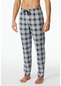 Pyjamahose Schiesser "Mix + Relax", Herren, Gr. 48, N-Gr, grau (904, multicolor), Single Jersey, Obermaterial: 100% Baumwolle, lang, Hosen Pyjamahose, gestreift, seitliche Taschen, Bindekordel