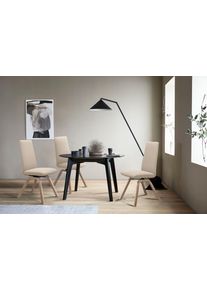 Polsterstuhl stressless "Laurel", beige (cream batick, walnuss), B:49cm H:105cm T:60cm, Leder BATICK: BATICK ist ein leicht korrigiertes, durchgef&auml;rbtes und genarbtes M&ouml;belleder, bei dem die meisten Unebenheiten und Spuren in der Regel entfernt wurden., St&uuml;hle, Polsterstuhl, High Back, Gr&ouml;&szlig;e L, mit schr&auml;ggestellten Beinen in Walnuss