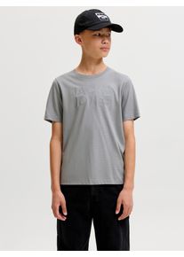 Jack & Jones Rundhalsshirt JACK & JONES JUNIOR "JJECORP stylisch, atmungsaktiv, pflegeleicht", Jungen, Gr. 152, grau (ultimate grau print:big tonal), Jersey, Obermaterial: 100% Baumwolle, bedruckt, regular fit normal, Rundhals, Shirts Rundhalsshirt, bedruckt, casual, regular fit, Jersey, Rundhals