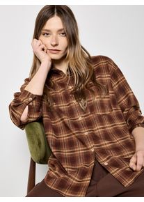 Karobluse Apricot "Apricot Seil-Detail-Boyfriend-Hemd", Damen, Gr. M (38), braun, Obermaterial: 70% Polyester PES. 27% Viskose CV. 3% Elasthan EL., kariert, Blusen Karobluse