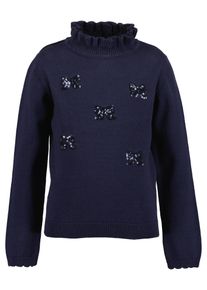 Strickpullover Blue Seven, M&auml;dchen, Gr. 134, nachtblau, Strick, Obermaterial: 100% Baumwolle, gemustert, Basic normal, Rundhals, Strickb&uuml;ndchen, Pullover Strickpullover, Baumwolle
