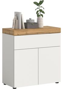 Kommode OTTO HOME "MAMBO", platin wei&szlig;, wotan eiche nachbildung, B:77cm H:80cm T:37cm, Sideboards, Kommode, Kommode, Anrichte, Wohnzimmer, Schlafzimmer