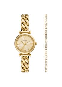 Fossil, Armbanduhr, Uhren-Set CARLIE, Gold, (Analoguhr, 28 mm)