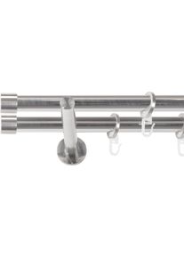 Gardinenstange SN DECO GROUP, edelstahl optik, B/L: 240cm &Oslash; 19mm, 2 l&auml;ufig, Gardinenstangen, Gardinenstange